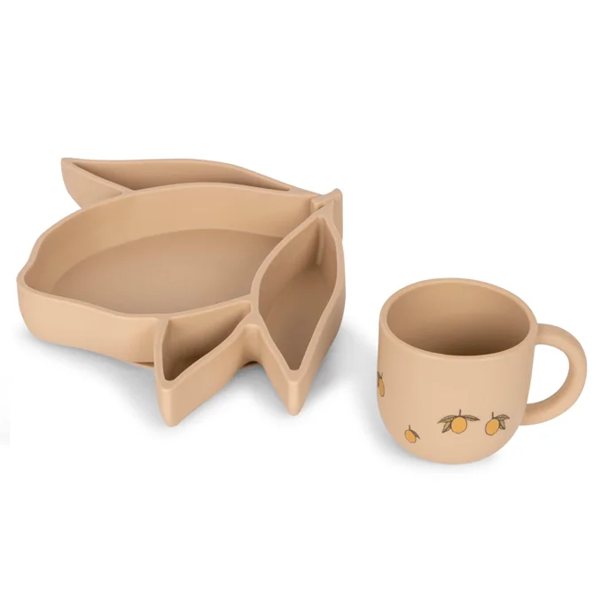 Konges Sløjd Zitronen-Silikon-Geschirrset, warm clay