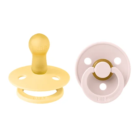 BIBS 2er-Pack runde Schnuller, Gr. 2 (6-18 M), Pale Butter/Petal