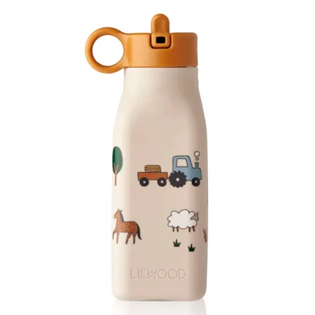 Liewood Warren Silikon-Trinkflasche, farm/sandy