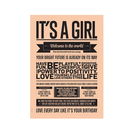 I Love My Type plakat, A3 - its a girl