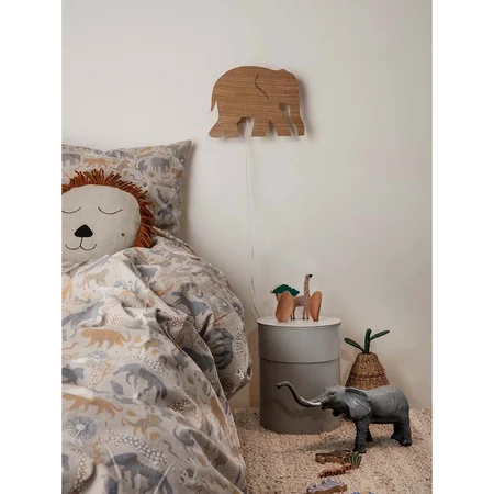 Ferm Living væglampe, elefant - smoked oak