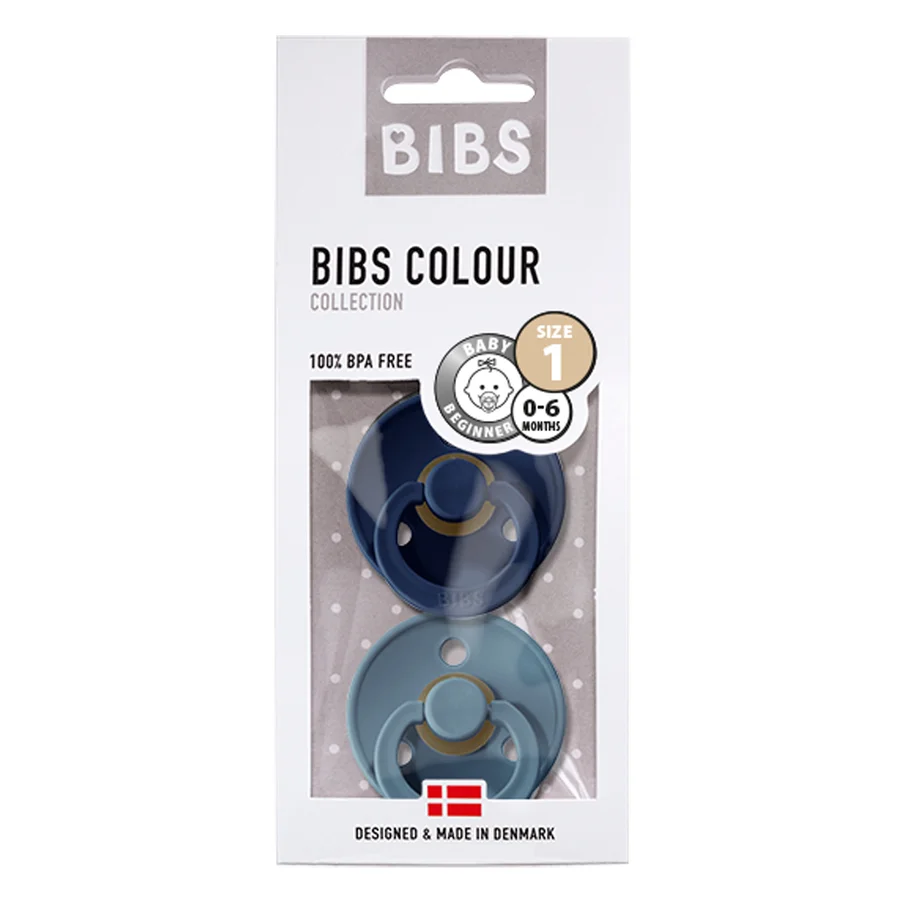 Bibs 2-pak rund sut, str 1 - Deep space/petrol