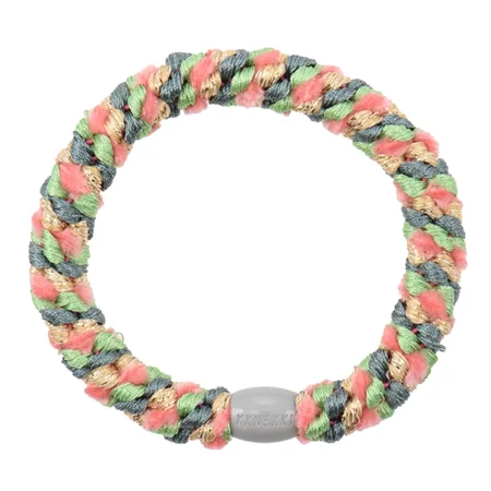 Kknekki hårelastik, Teal Pink mix