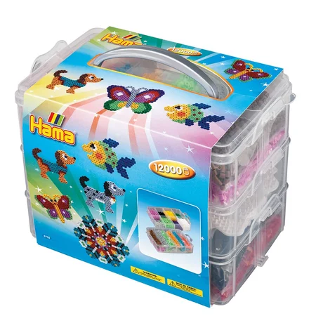 Hama opbevaringsboks inkl perler og plader, stor