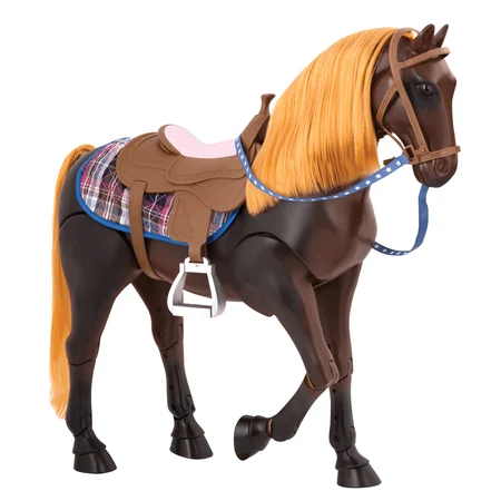 Our Generation ridehest, brun med bevægelige ben