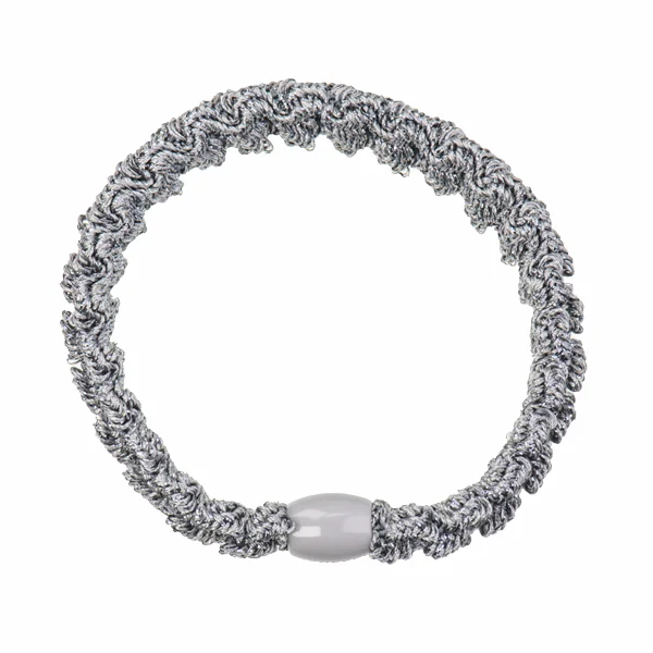 Kknekki lace hårelastik, grey glitter