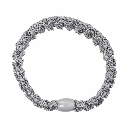 Kknekki lace hårelastik, grey glitter