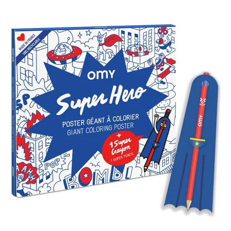 OMY Plakat zum Anmalen inkl. Stift, Super Heroes