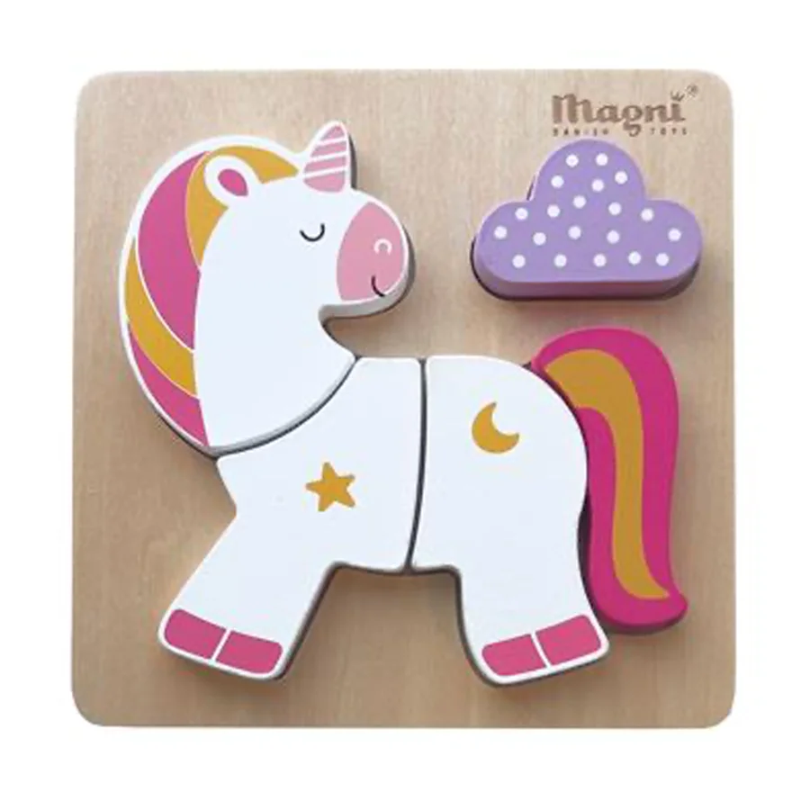 Einhorn Puzzle aus Holz, Magni
