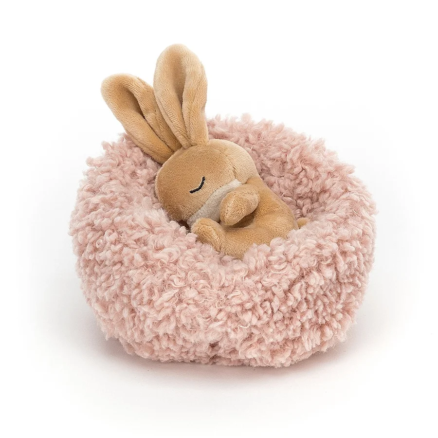 Jellycat Hibernating Kanin i rede, 12 cm