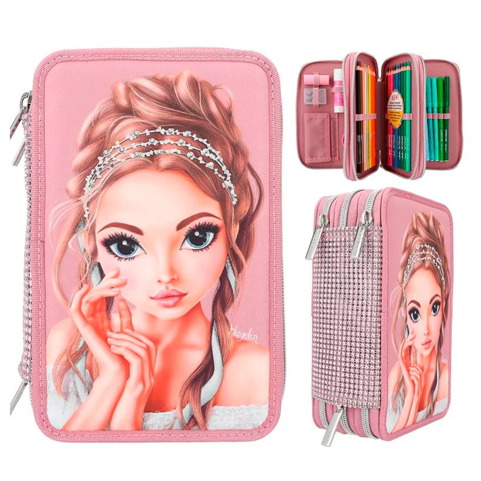 Topmodel Trippel Federtasche, glitter queen