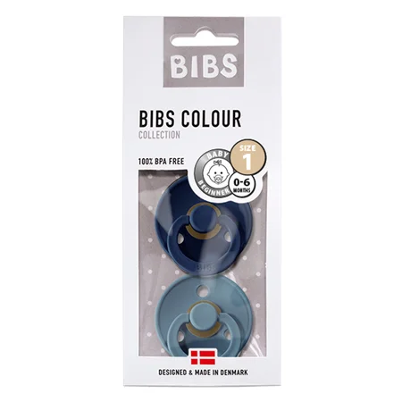 Bibs 2-pak rund sut, str 1 - Deep space/petrol