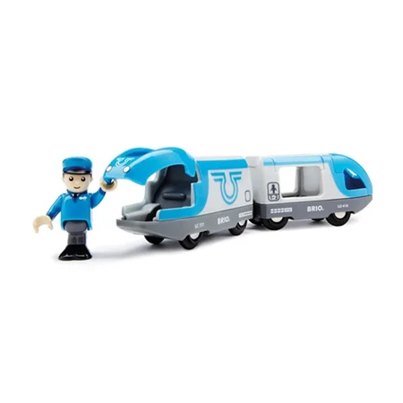 BRIO batteridrevet passagertog, blå