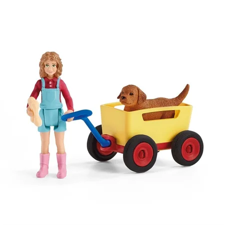 Schleich hund i trækvogn