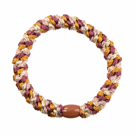 Kknekki hårelastik, Mix Curry Rosewood glitter