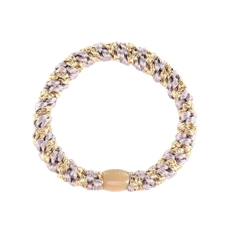 Kknekki hårelastik, dusty lavender/beige glitter