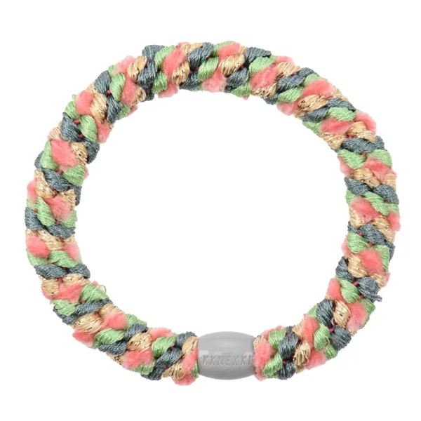 Kknekki hårelastik, Teal Pink mix