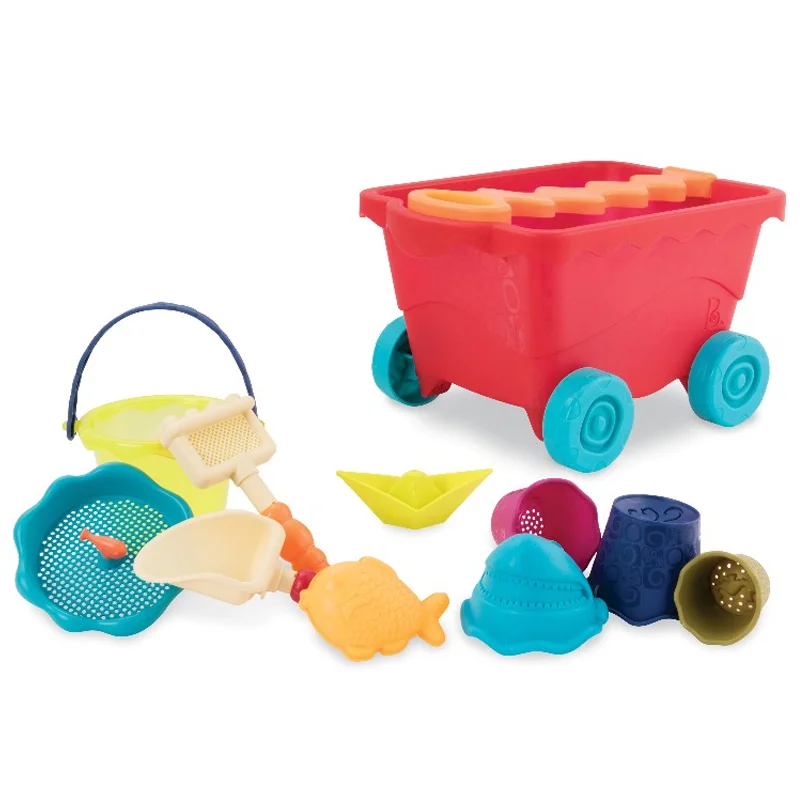 B Toys trækvogn med sandsager, rød