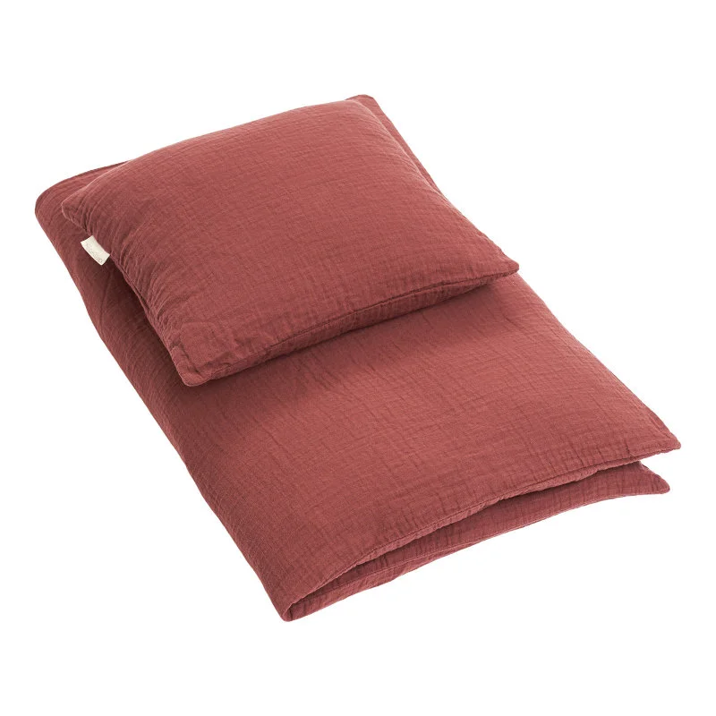 by KlipKlap muslin baby sengetøj, Burgundy