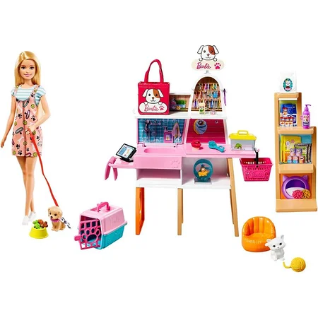 Barbie dyrebutik inkl. dukke