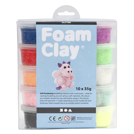 Foam Clay 10 Stück, 35 g, glitzer