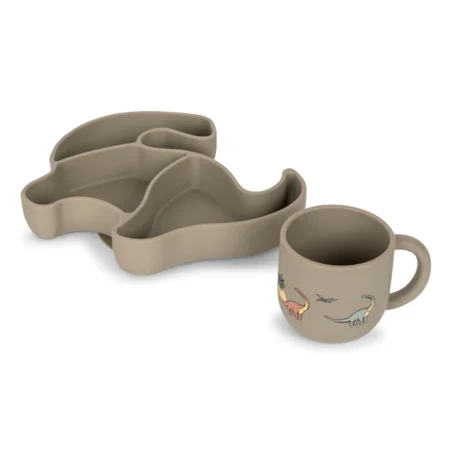 Konges Sløjd Dino Silikon-Schale und Tasse, stone