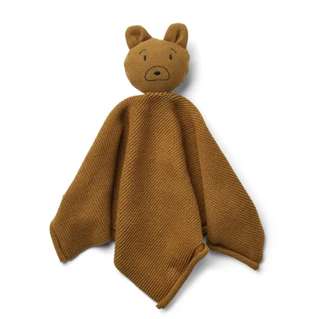 Liewood gestricktes Schmusetuch Mr Bear, golden caramel