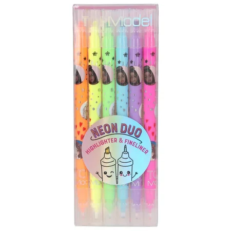 TOPModel Duo Neon Highlighter & Fineliner Sæt