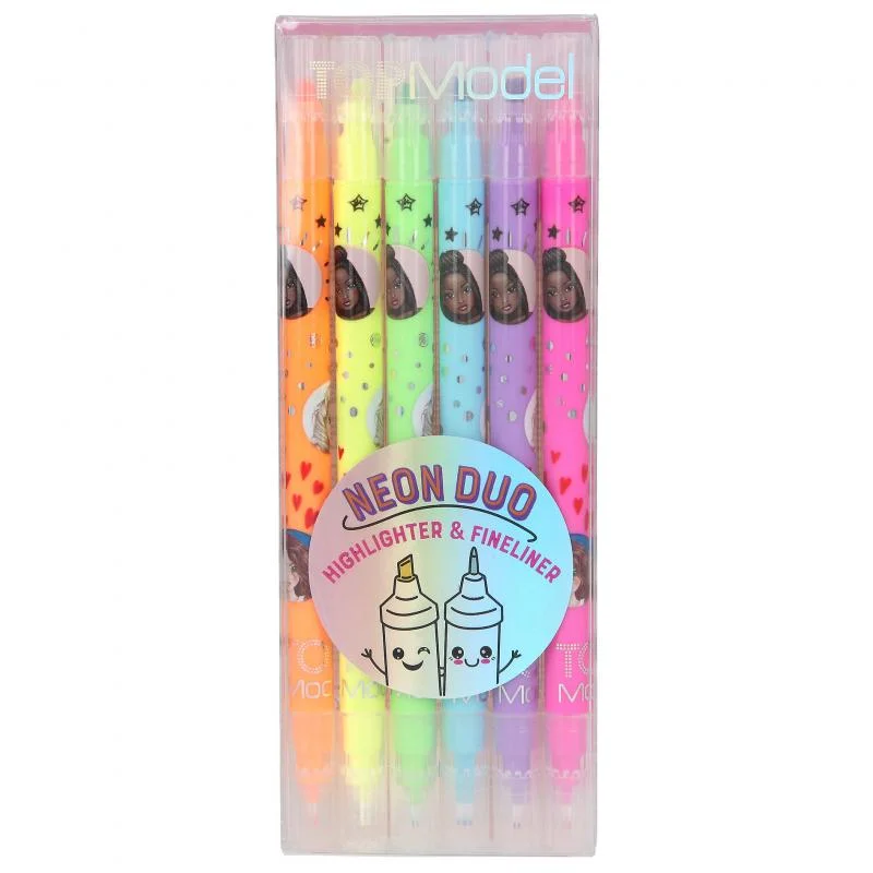 TOPModel Duo Neon Highlighter & Fineliner Sæt