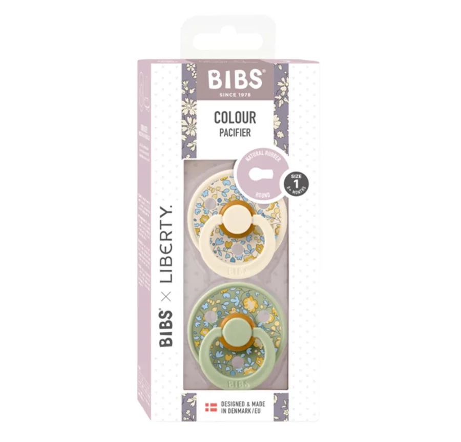 BIBSxLiberty 2er-Pack Schnuller, Gr 1(0-6 Monate) eloise / sage mix