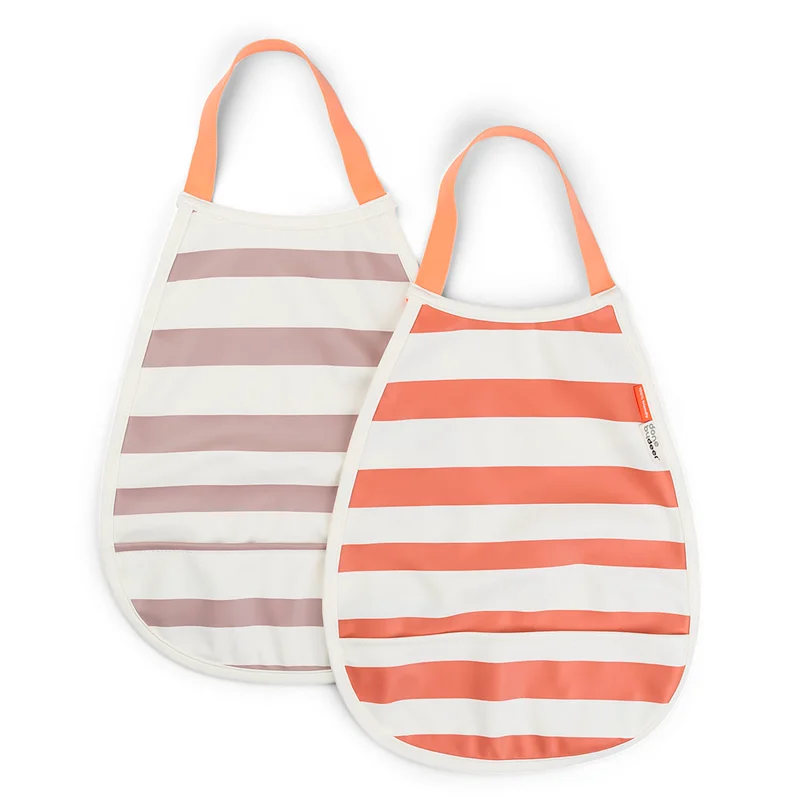 Done by Deer 2er-Pack Pull-Over L�ätzchen gestreift papaya/powder