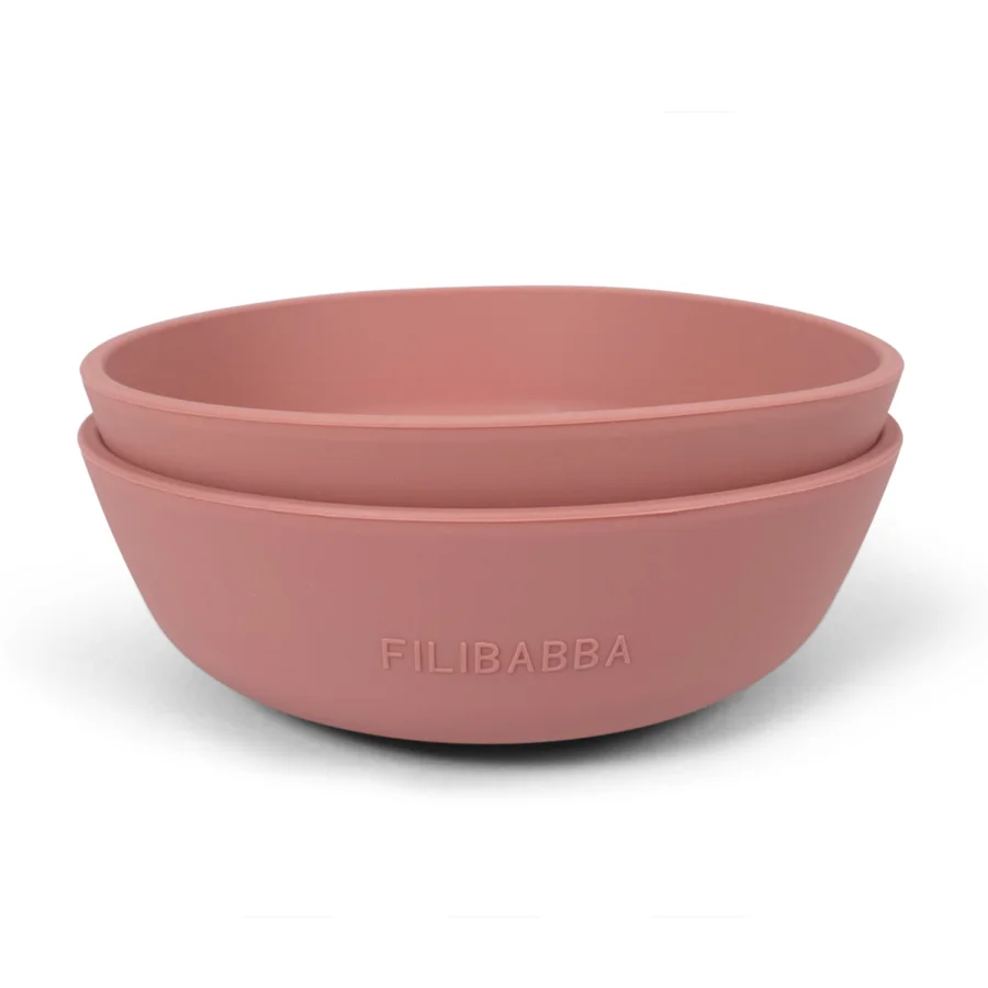 FILIBABBA Silikon-Saugnapfschüssel, 2er-Pack, rose
