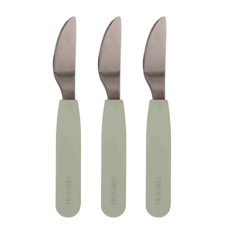 Filibabba Silikon-Messer 3er-Pack, green