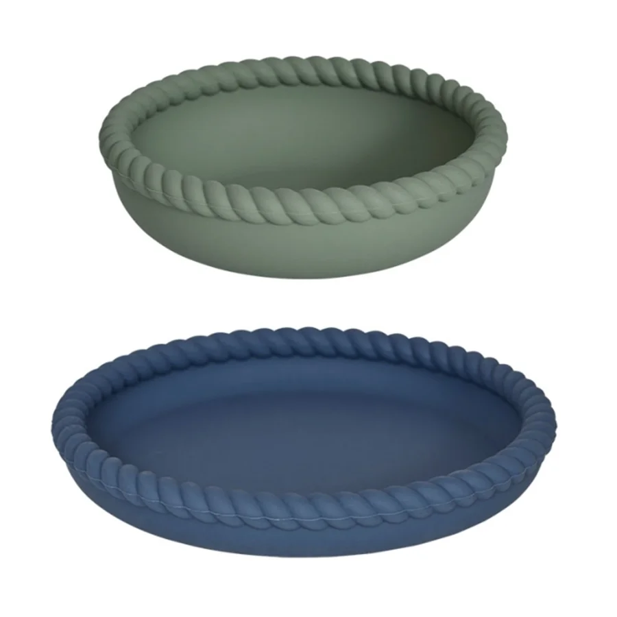 OyOy Mellow Teller und Schale, blue/olive