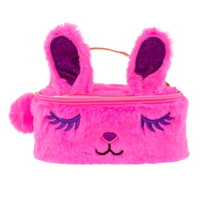 Tinka toilettaske, Mørk Rosa plys