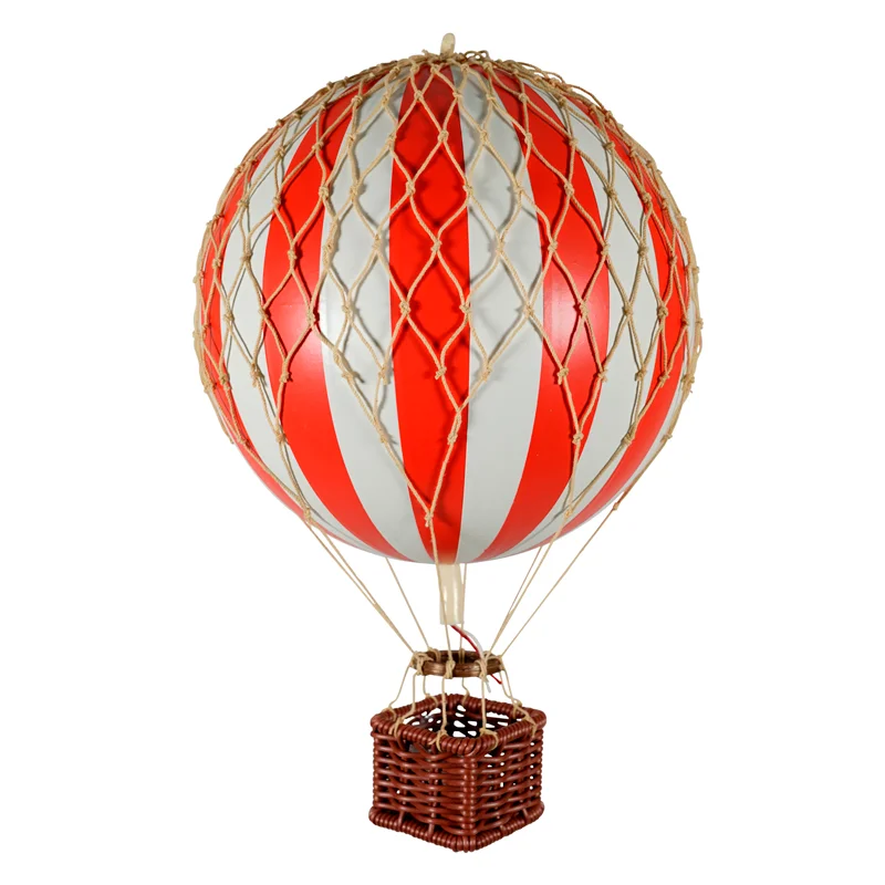 Authentic Models luftballon 18 cm - rød og hvid