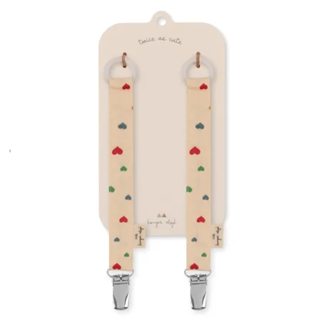 Konges Sløjd 2er-Pack Schnullerkette, multi hearts