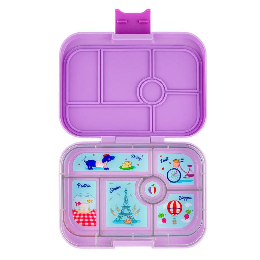 Yumbox originale Brotdose mit 6 Fächern, Lulu purple-Paris tray