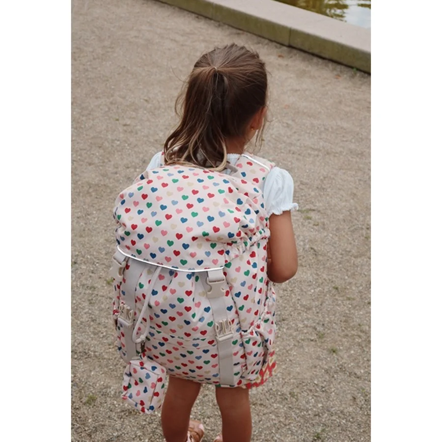 Konges Sløjd Clover Maxi Schultasche, coeur coloré frappe