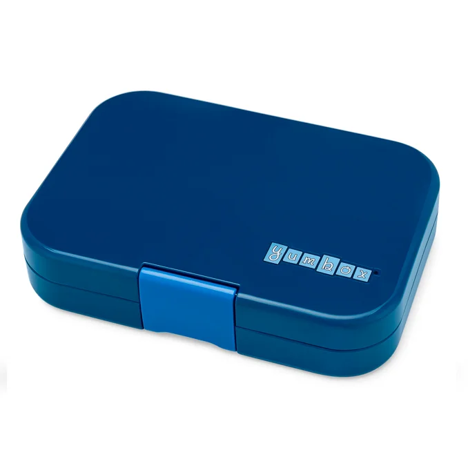 Yumbox Panino Brotbox mit 4 Fächern, Monte Carlo blue - Race cars tray