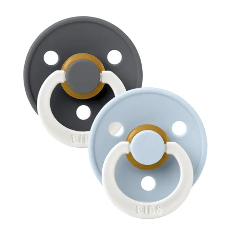 Schnuller Colour Gr. 1, 2er-Pack iron GLOW / baby blue GLOW, BIBS 