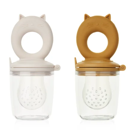 2er-Pack Miranda Katzen-Fruchtsauger, sandy / golden caramel, Liewood 
