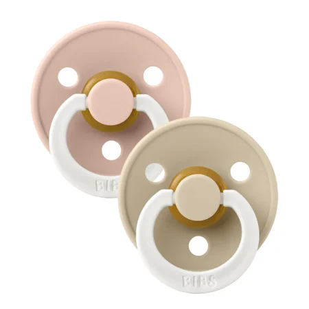 Bibs 2-pak rund sut, str 1 - Blush NIGHT/Vanilla NIGHT