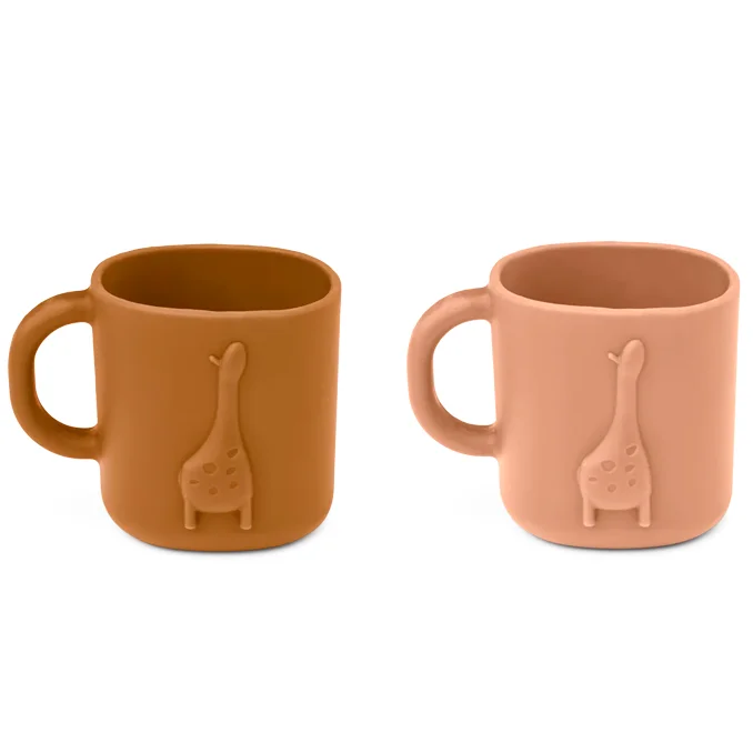 Liewood Chaves 2er-Pack Silikon-Becher mit Griff, tuscany rose/ golden caramel