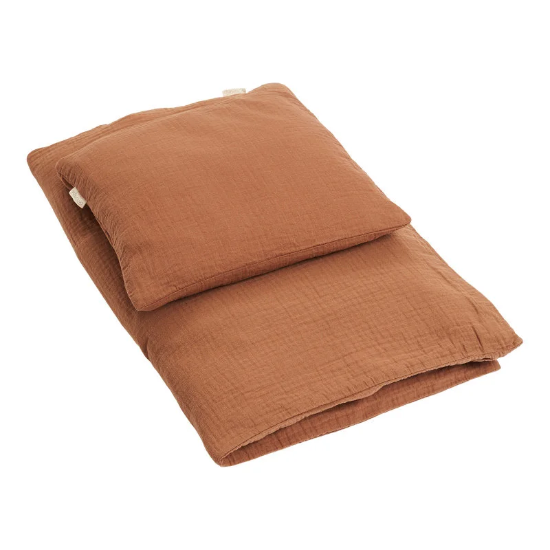 by KlipKlap muslin voksen sengetøj, Camel brown