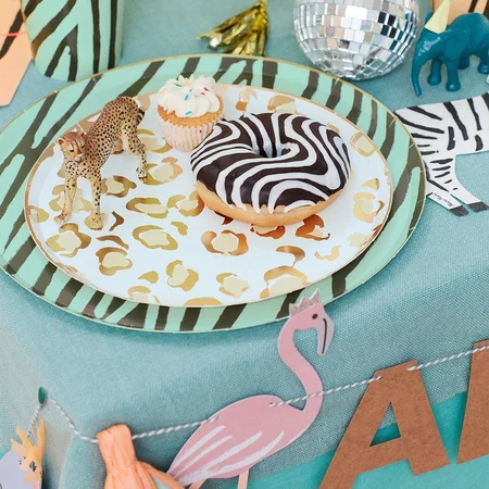 Meri Meri små paptallerkner, safariprint