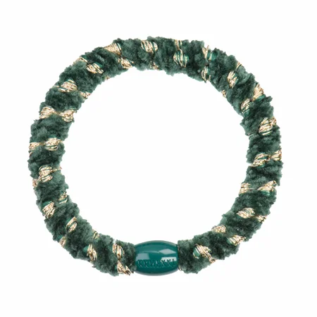 Kknekki velvet hårelastik, stripe Green