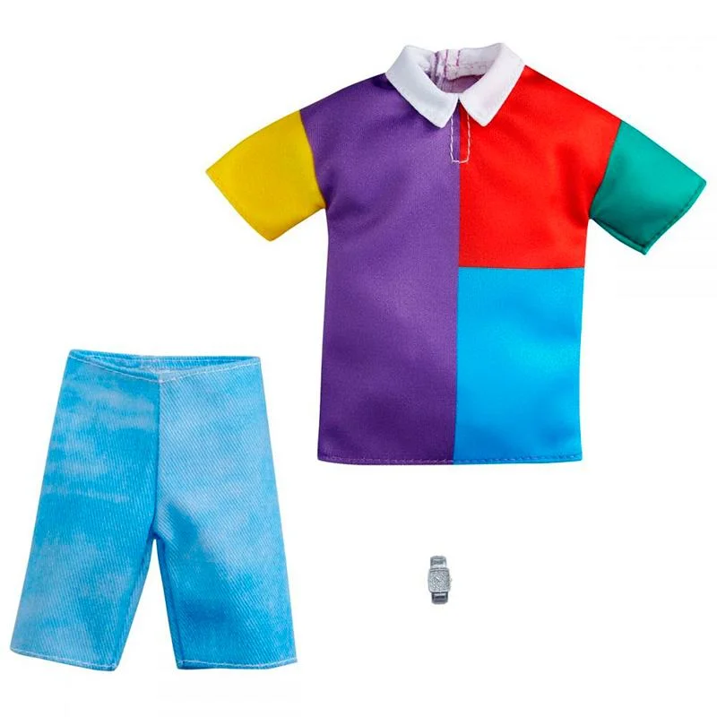Barbie, Ken dukketøj - colourblock polo og shorts