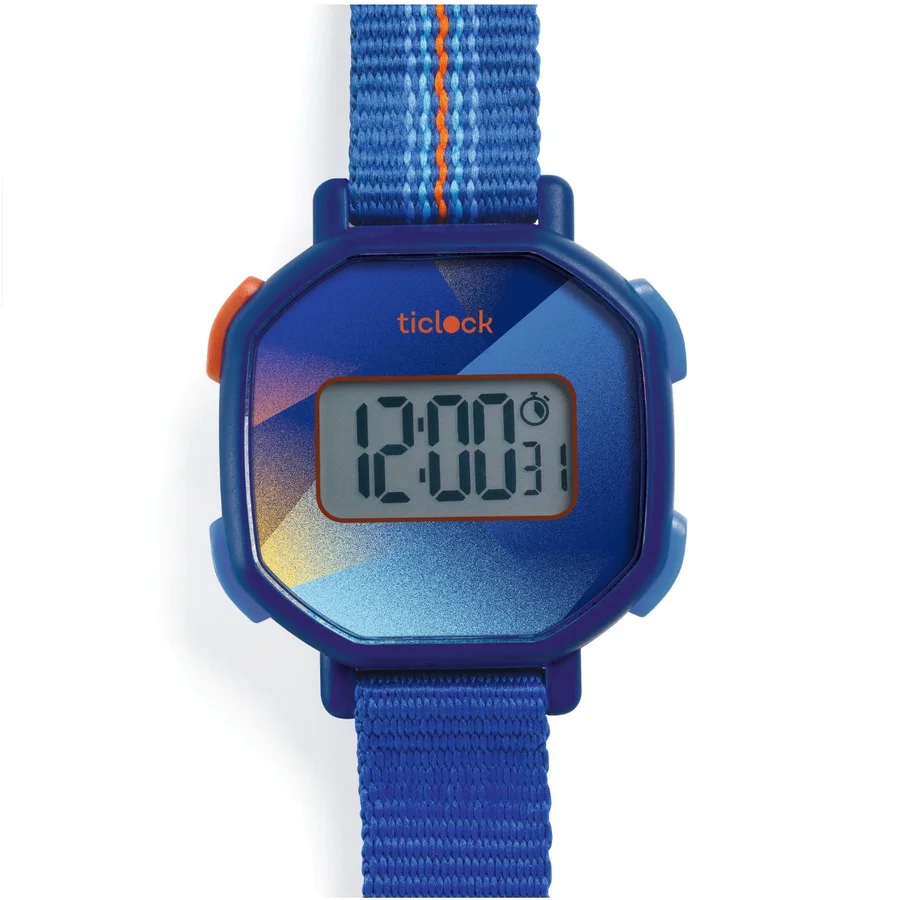 Djeco ticlock Digitaluhr, blaue Formen