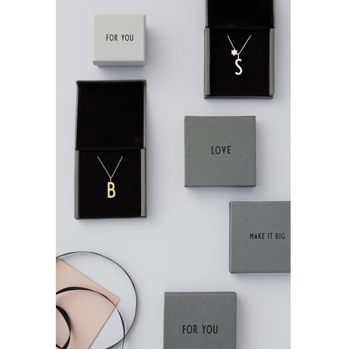 Design Letters smykke, 16 mm sterling sølv bogstav A-Z
